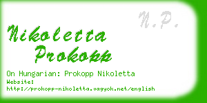 nikoletta prokopp business card